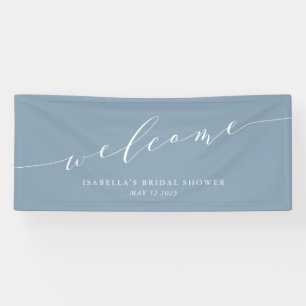 Minimalist Dusty Blue Bridal Shower Welcome  Banner