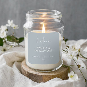 Minimalist Dusty Blue Custom Candle Label