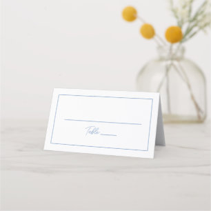 Minimalist Dusty Blue Escort Card