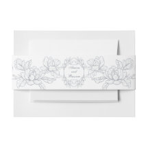 Minimalist dusty blue Magnolia Floral