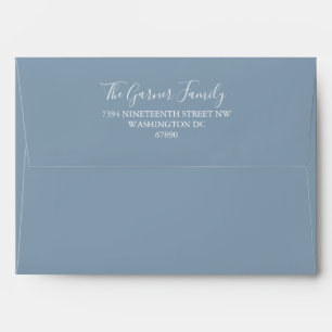 Minimalist Dusty Blue Matching Bat Mitzvah  Envelope