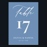 Minimalist Dusty Blue Modern Wedding Table Number<br><div class="desc">Elevate your wedding reception decor with our Minimalist Black and White Modern Wedding Table Numbers, a sleek and stylish addition that seamlessly blends contemporary design with timeless elegance. Each table number in this collection features a minimalist black and white colour scheme, exuding sophistication and versatility to complement any wedding theme...</div>