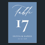 Minimalist Dusty Blue Modern Wedding Table Number<br><div class="desc">Elevate your wedding reception decor with our Minimalist Black and White Modern Wedding Table Numbers, a sleek and stylish addition that seamlessly blends contemporary design with timeless elegance. Each table number in this collection features a minimalist black and white colour scheme, exuding sophistication and versatility to complement any wedding theme...</div>