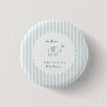 Minimalist Dusty Blue Oh Baby Elephant Baby Shower