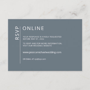 Minimalist Dusty Blue Online RSVP Card