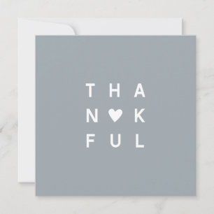 Minimalist Dusty Blue Photo Thanksgiving Holiday  Card