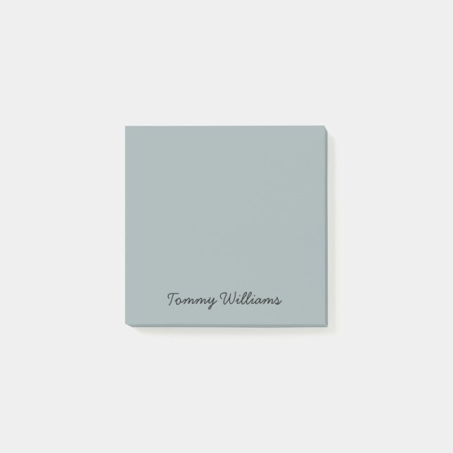 Minimalist Dusty Blue Professional Simple Post-it Notes (Front)