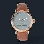 Minimalist Dusty Blue Professional Simple Watch<br><div class="desc">These simple,  minimalist can be personalised to include a name or any text of your choice. If you don't want any text and would prefer just a blank,  then you can simply delete the text.</div>