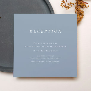 Minimalist Dusty Blue Reception Wedding Enclosure Card