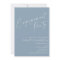 Minimalist Dusty Blue Script Engagement Party