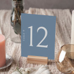 Minimalist Dusty Blue Table Number Wedding Card<br><div class="desc">Elevate the elegance of your wedding celebration with this exquisitely designed minimalist dusty blue table number card. This customisable piece is thoughtfully crafted to ensure a seamless and organised experience for your guests, allowing them to effortlessly locate their designated seats. The card not only serves a practical purpose but also...</div>
