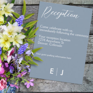 Minimalist Dusty Blue Wedding Enclosure Card