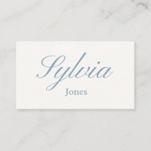Minimalist dusty blue wedding flat place cards