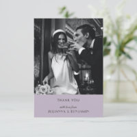 Minimalist Dusty Lilac Art Deco Wedding Photo