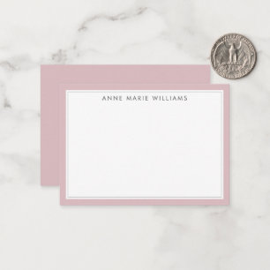 Minimalist Dusty Lilac Two Border Name Note Card