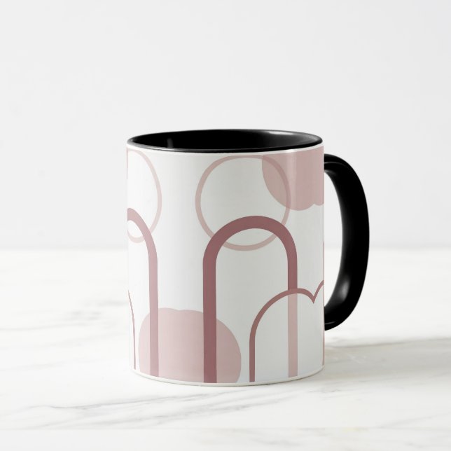 Minimalist Dusty Pink Abstract Arch Mug (Front Right)
