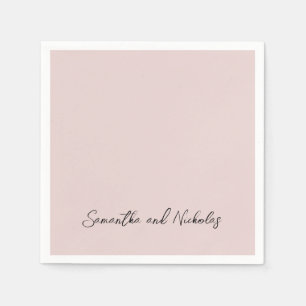 Minimalist Dusty Pink Calligraphy Script Napkin