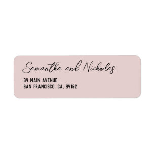 Minimalist Dusty Pink Calligraphy Script Return