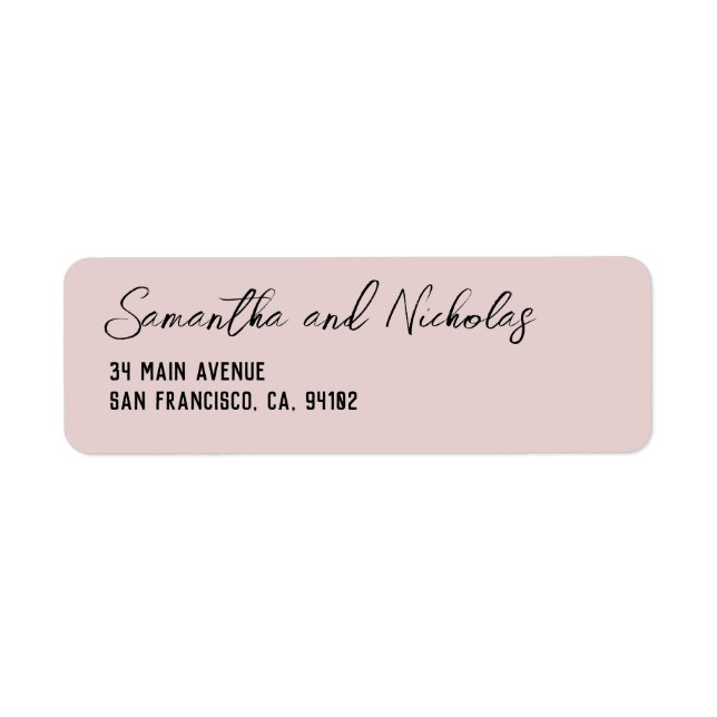 Minimalist Dusty Pink Calligraphy Script Return (Front)