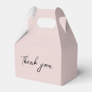 Minimalist Dusty Pink Calligraphy Script Thank you Favour Box