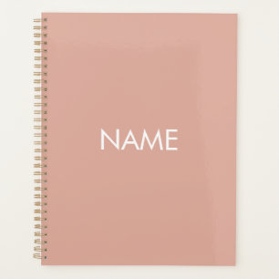 Minimalist dusty pink custom year text monogram planner