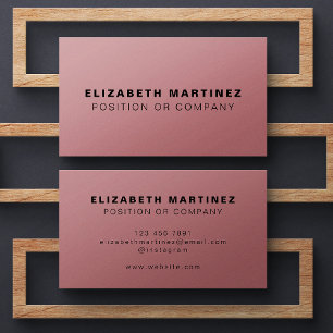 Minimalist Dusty Pink Modern Professional Custom Business Card