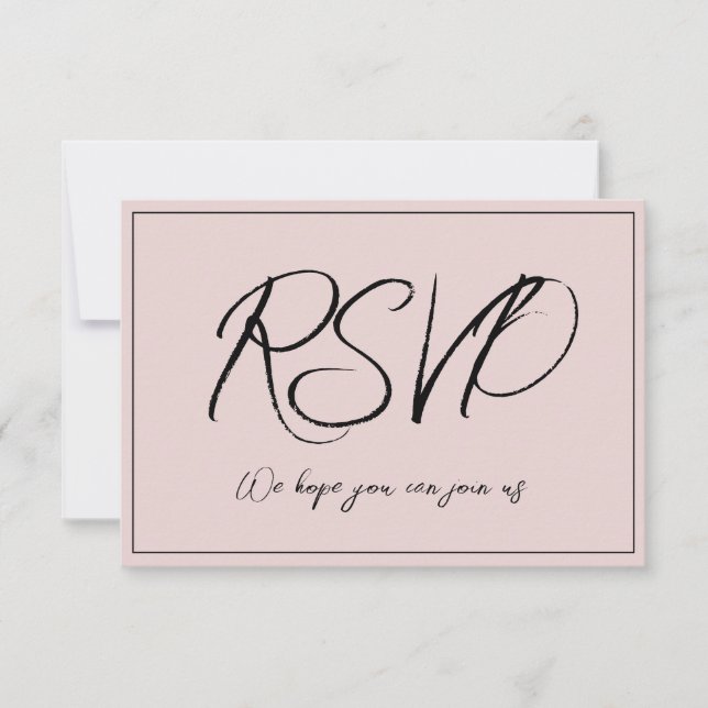 Minimalist Dusty Pink RSVP Invitation (Front)