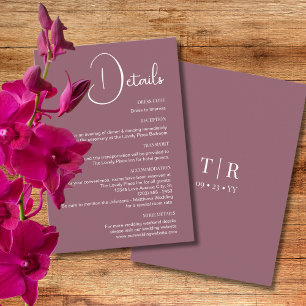 Minimalist Dusty Pink Wedding Details Enclosure Card