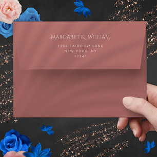 Minimalist Dusty Rose & Blush Pink Elegant Wedding Envelope