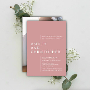 Minimalist Dusty Rose Isolated Names Photo Wedding Invitation