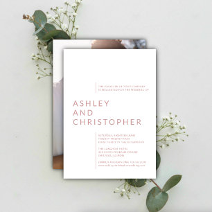 Minimalist Dusty Rose Isolated Names Photo Wedding Invitation