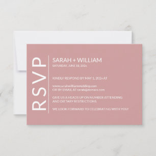 Minimalist Dusty Rose Modern RSVP Card