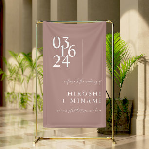 Minimalist Dusty Rose Modern Wedding Welcome Banner