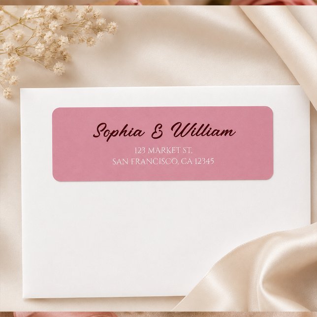Minimalist Dusty Rose Pink Return Address   (Creator Uploaded)