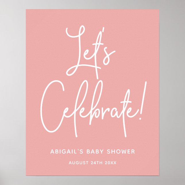 Minimalist Dusty Rose Pink Welcome Celebrate Poster (Front)