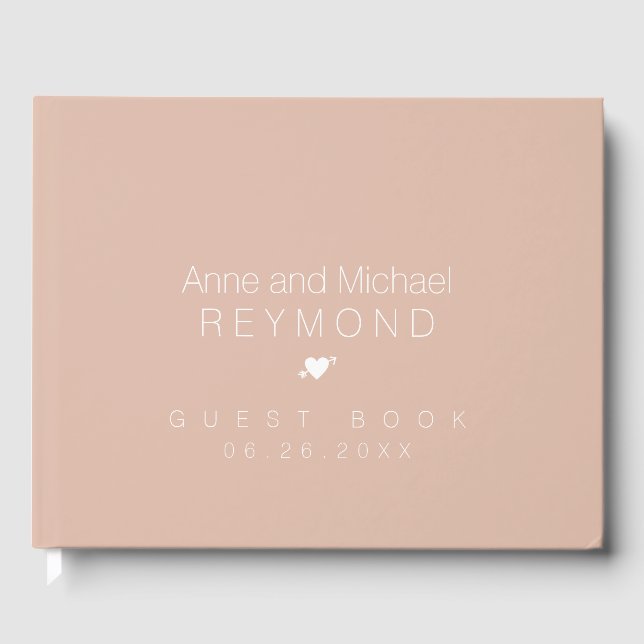 Minimalist Dusty Rose Wed Guest Book (Front)