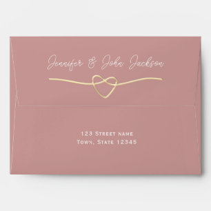 Minimalist Dusty Rose Wedding Envelope