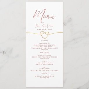 Minimalist Dusty Rose Wedding Menu