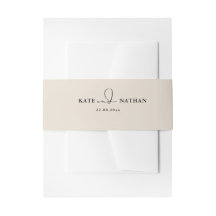 Minimalist Dusty RoseWedding Invitation Belly Band