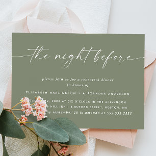 Minimalist Dusty Sage Green Rehearsal Dinner Invitation