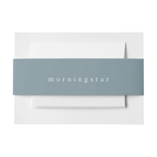 Minimalist Dusty Teal Invitation Belly Band