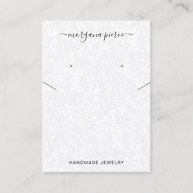 Minimalist Earring and Necklace Display Holder Business Card (Front)