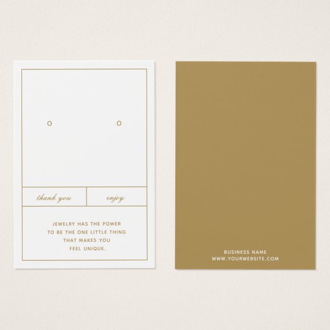 Minimalist Earring Jewellery Card Design (Front & Back)