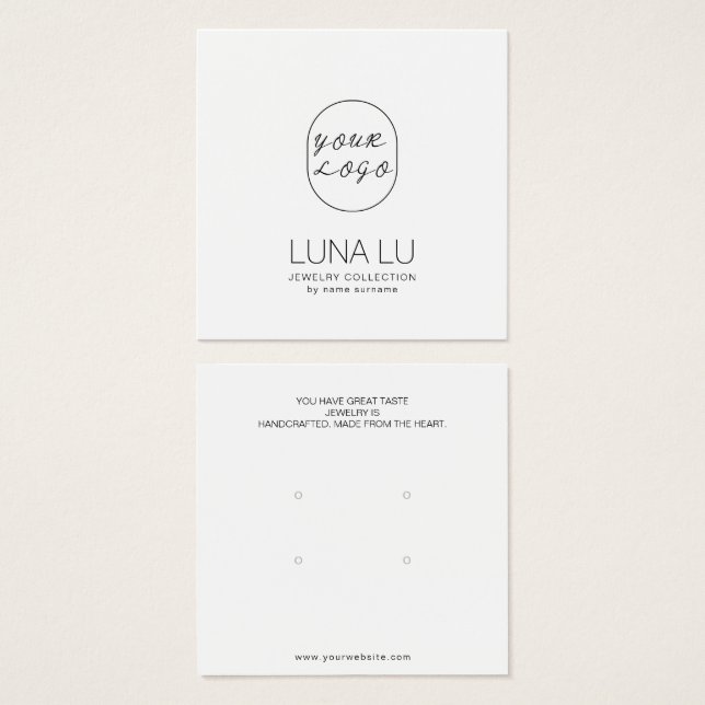 Minimalist Earring Jewellery Display Card (Front & Back)