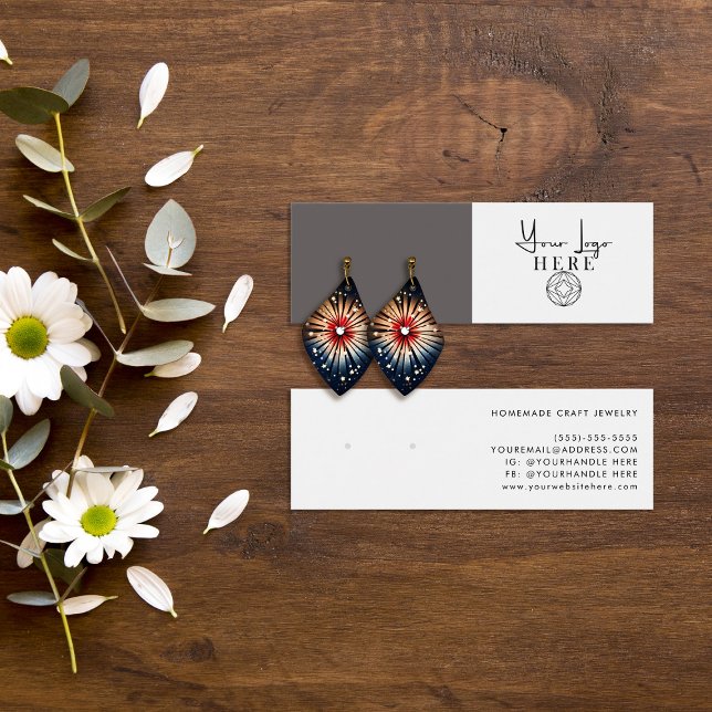 Minimalist Earth Grey White Logo Earring Display (Creator Uploaded)