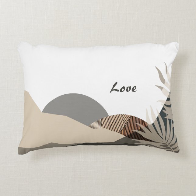 Minimalist Earth Tones Abstract Nature Decorative Cushion (Front)