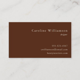 Minimalist Earthy Brown Elegant Professional Business Card