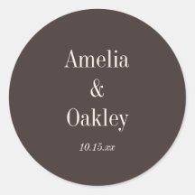 Minimalist Earthy Brown Elegant Wedding Custom