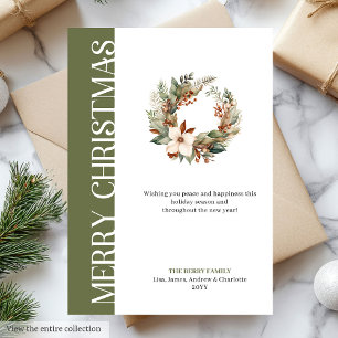 Minimalist earthy colors Christmas greeting card