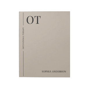 Minimalist Earthy Custom Occupational Therapy Notepad